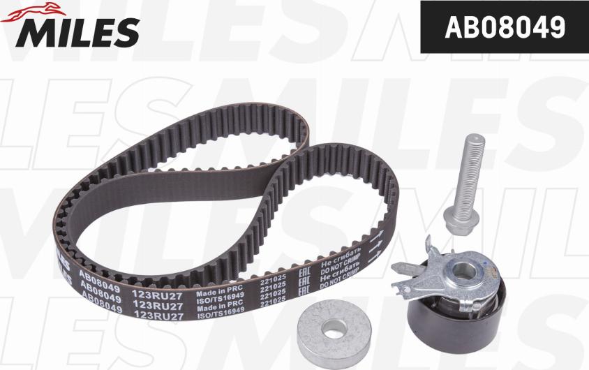 Miles AB08049 - Комплект зубчатого ремня ГРМ autospares.lv