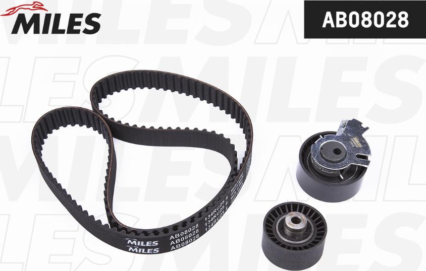 Miles AB08028 - Комплект зубчатого ремня ГРМ autospares.lv