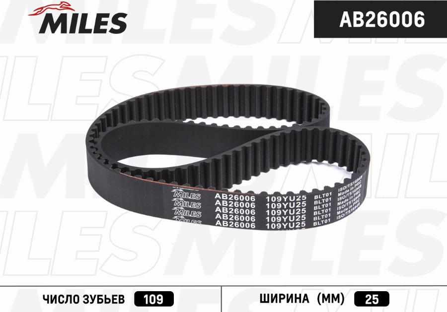 Miles AB26006 - Зубчатый ремень ГРМ autospares.lv