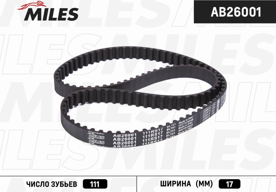 Miles AB26001 - Зубчатый ремень ГРМ autospares.lv