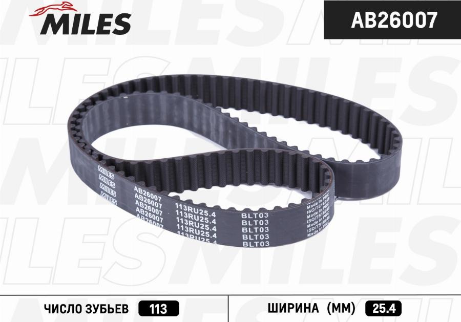 Miles AB26007 - Зубчатый ремень ГРМ autospares.lv