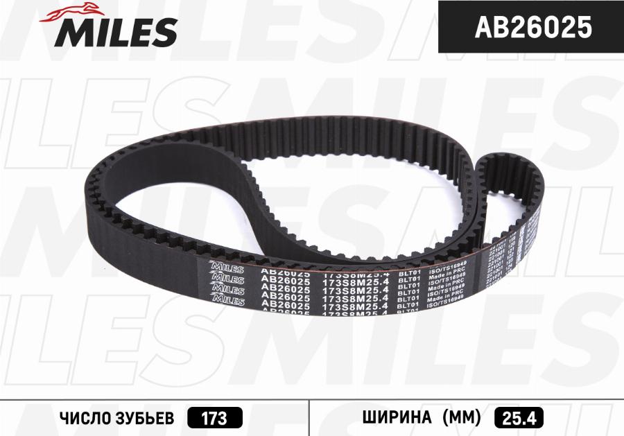 Miles AB26025 - Зубчатый ремень ГРМ autospares.lv