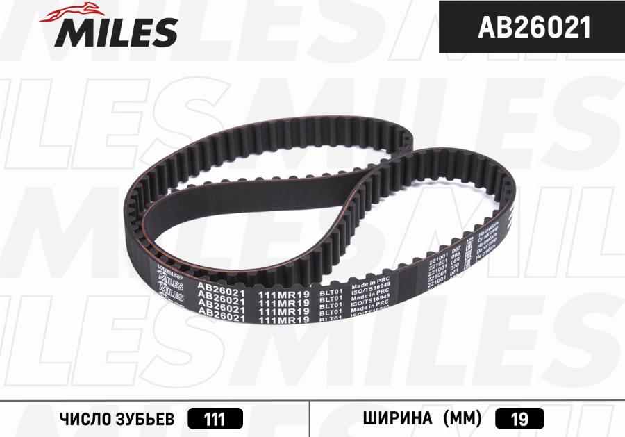 Miles AB26021 - Зубчатый ремень ГРМ autospares.lv