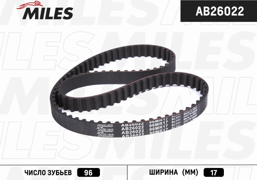 Miles AB26022 - Зубчатый ремень ГРМ autospares.lv