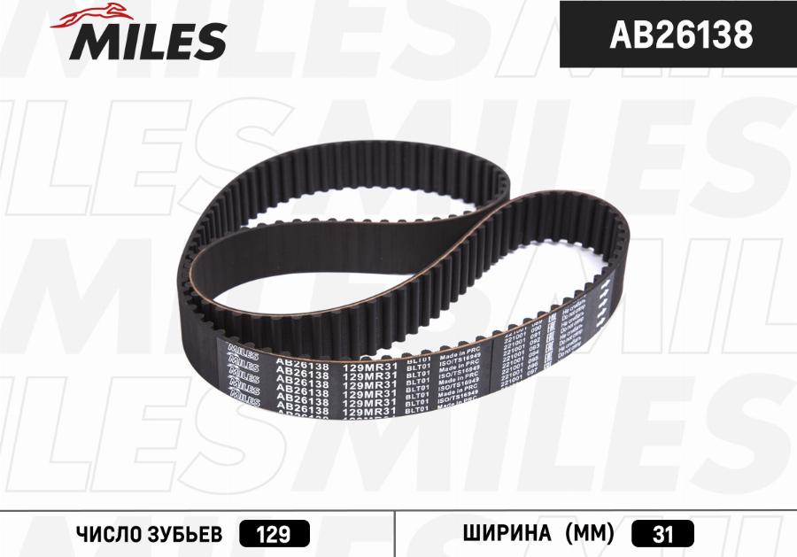 Miles AB26138 - Зубчатый ремень ГРМ autospares.lv