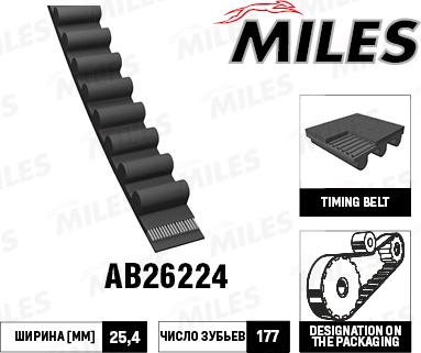 Miles AB26224 - Зубчатый ремень ГРМ autospares.lv