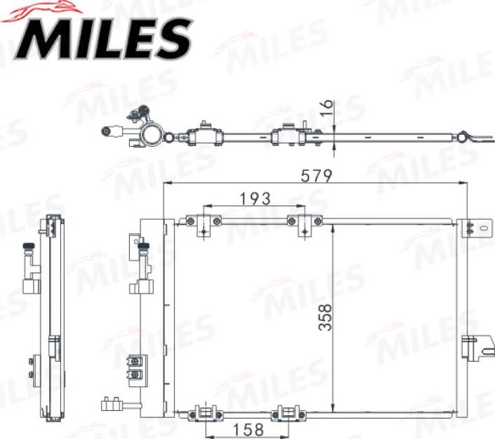 Miles ACCB032 - Конденсатор кондиционера autospares.lv