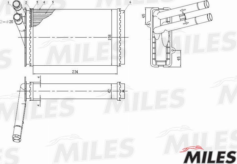 Miles ACHM003 - Теплообменник, отопление салона autospares.lv