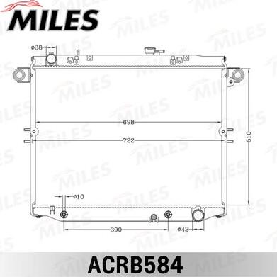 Miles ACRB584 - Радиатор, охлаждение двигателя autospares.lv