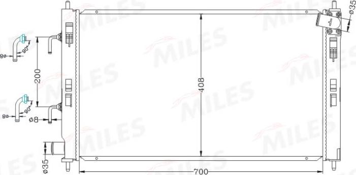 Miles ACRB539 - Радиатор, охлаждение двигателя autospares.lv