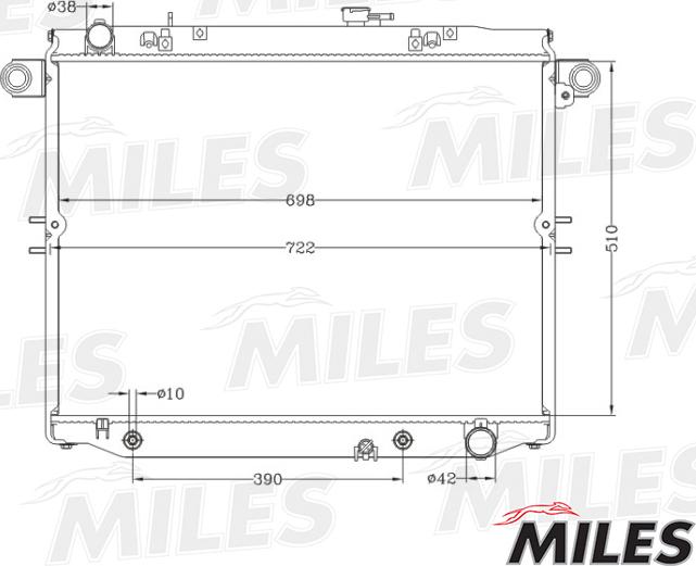 Miles ACRB061 - Радиатор, охлаждение двигателя autospares.lv