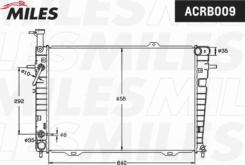 Miles ACRB009 - Радиатор, охлаждение двигателя autospares.lv