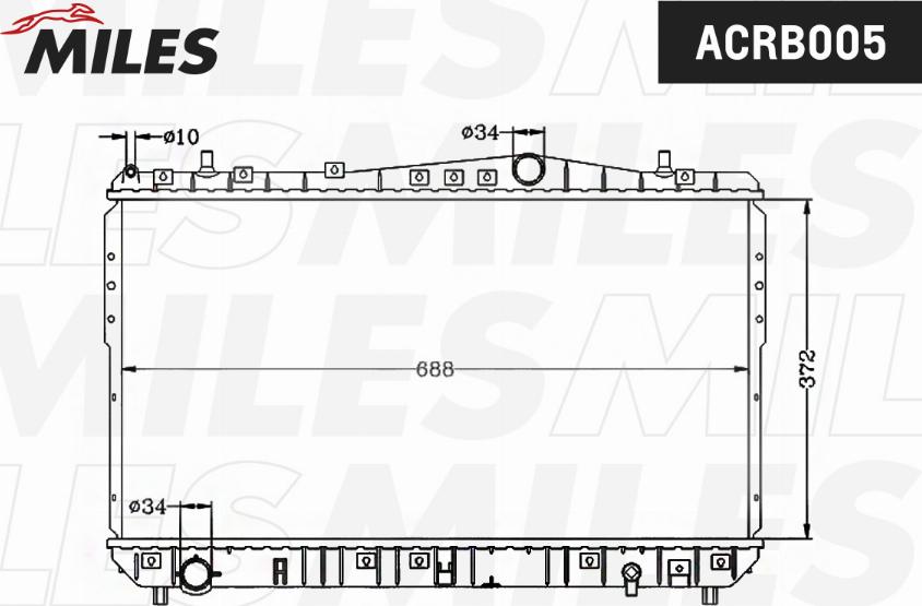 Miles ACRB005 - Радиатор, охлаждение двигателя autospares.lv