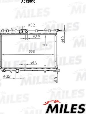 Miles ACRB010 - Радиатор, охлаждение двигателя autospares.lv