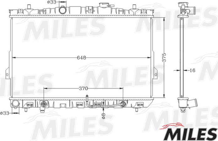 Miles ACRB039 - Радиатор, охлаждение двигателя autospares.lv