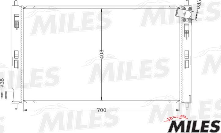 Miles ACRB035 - Радиатор, охлаждение двигателя autospares.lv