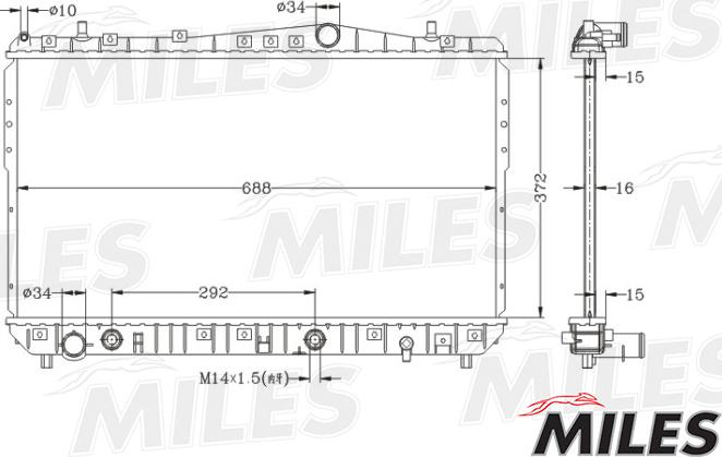 Miles ACRB030 - Радиатор, охлаждение двигателя autospares.lv