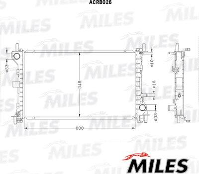 Miles ACRB026 - Радиатор, охлаждение двигателя autospares.lv