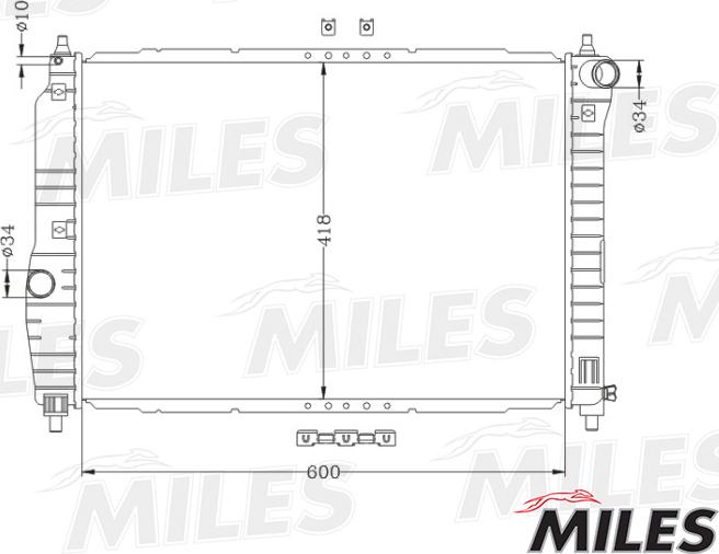 Miles ACRB020 - Радиатор, охлаждение двигателя autospares.lv