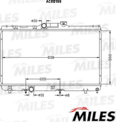 Miles ACRB199 - Радиатор, охлаждение двигателя autospares.lv