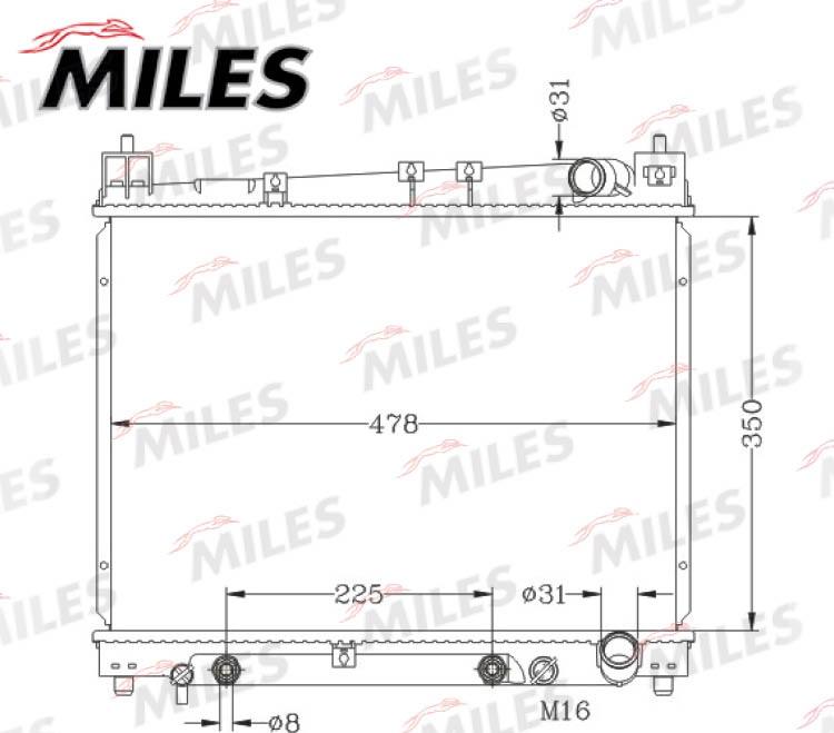 Miles ACRB142 - Радиатор, охлаждение двигателя autospares.lv