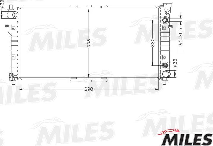 Miles ACRB168 - Радиатор, охлаждение двигателя autospares.lv