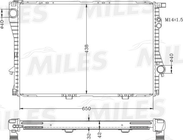 Miles ACRB182 - Радиатор, охлаждение двигателя autospares.lv