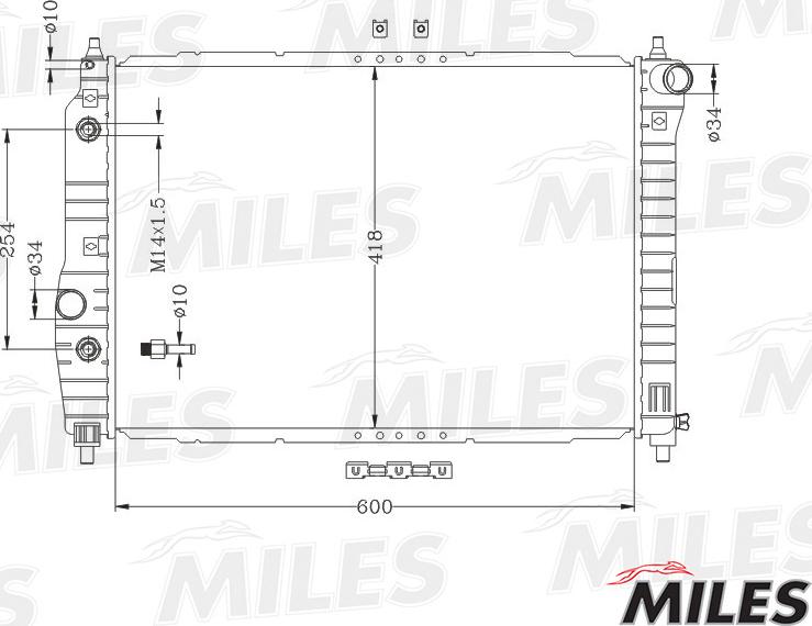 Miles ACRB134 - Радиатор, охлаждение двигателя autospares.lv