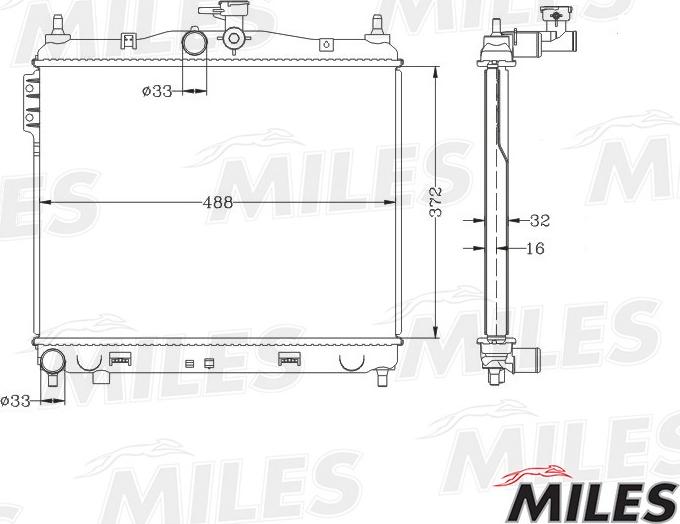 Miles ACRB122 - Радиатор, охлаждение двигателя autospares.lv