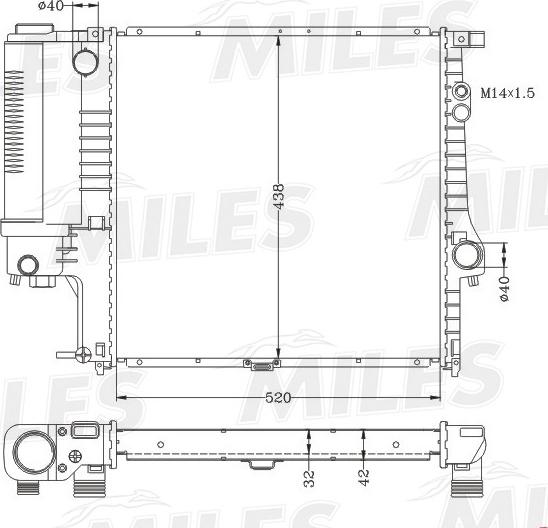 Miles ACRB173 - Радиатор, охлаждение двигателя autospares.lv