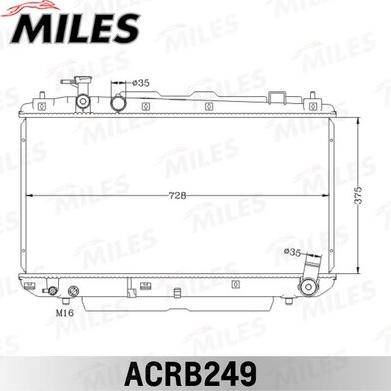 Miles ACRB249 - Радиатор, охлаждение двигателя autospares.lv