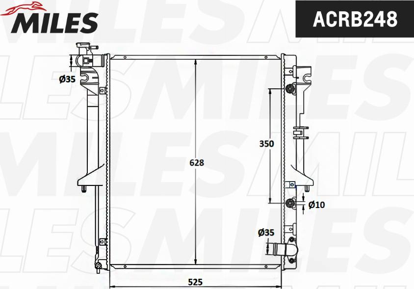 Miles ACRB248 - Радиатор, охлаждение двигателя autospares.lv