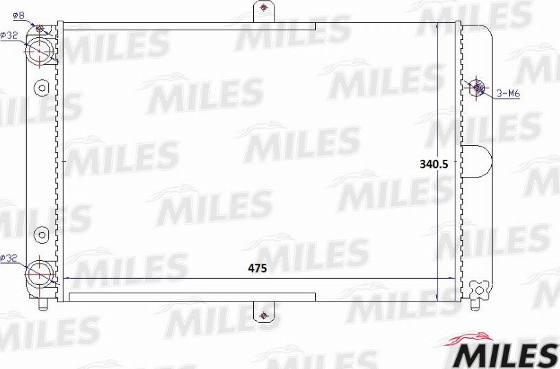 Miles ACRM480 - Радиатор, охлаждение двигателя autospares.lv