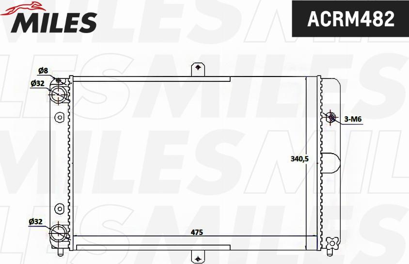 Miles ACRM482 - Радиатор, охлаждение двигателя autospares.lv