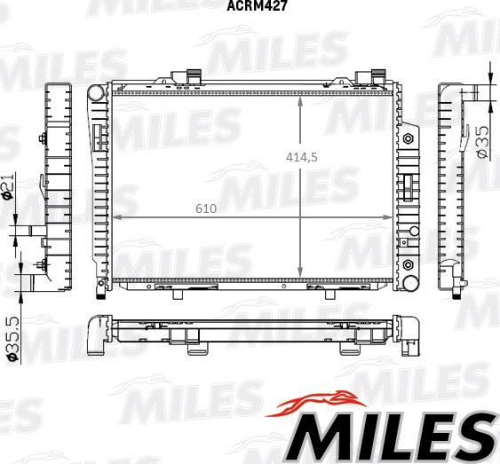 Miles ACRM427 - Радиатор, охлаждение двигателя autospares.lv