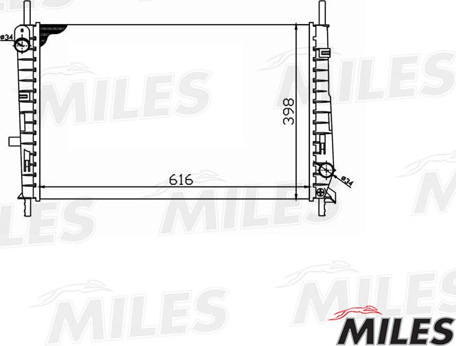 Miles ACRM045 - Радиатор, охлаждение двигателя autospares.lv