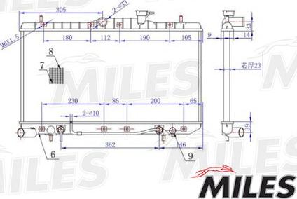 Miles ACRM066 - Радиатор, охлаждение двигателя autospares.lv