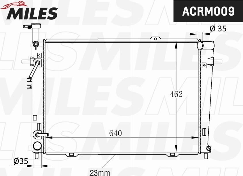 Miles ACRM009 - Радиатор, охлаждение двигателя autospares.lv