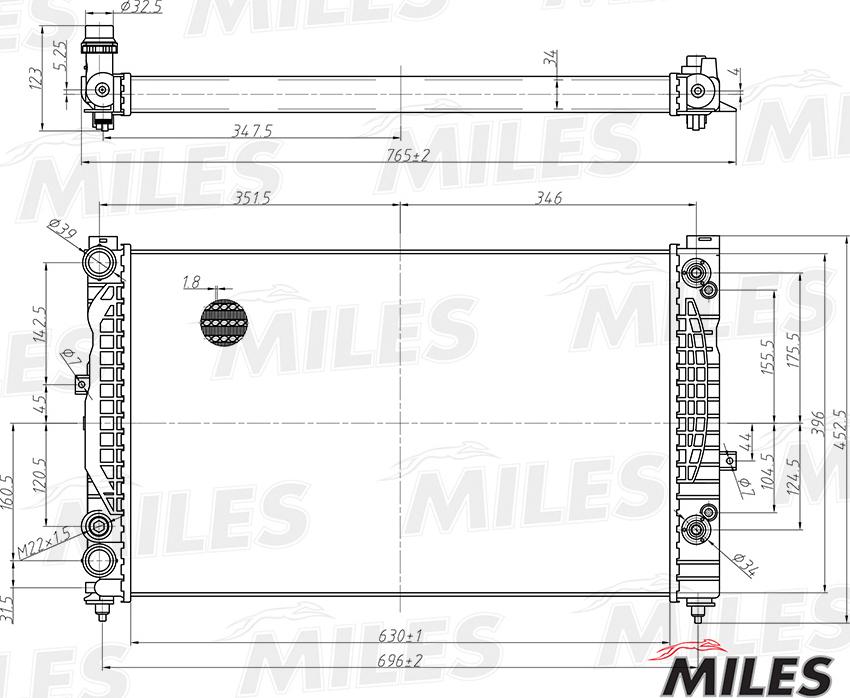 Miles ACRM013 - Радиатор, охлаждение двигателя autospares.lv