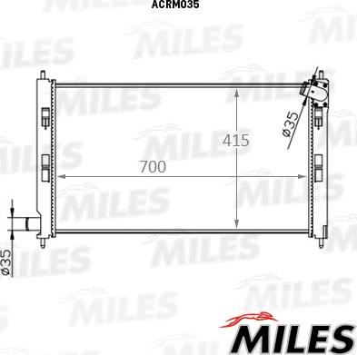 Miles ACRM035 - Радиатор, охлаждение двигателя autospares.lv