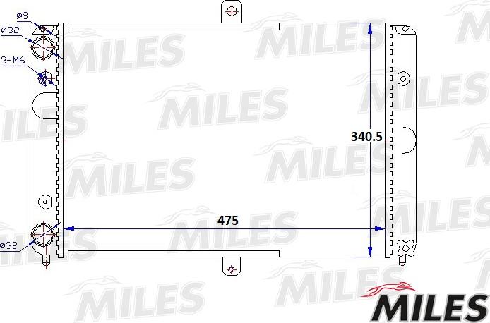 Miles ACRM036 - Радиатор, охлаждение двигателя autospares.lv