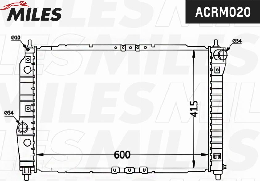 Miles ACRM020 - Радиатор, охлаждение двигателя autospares.lv