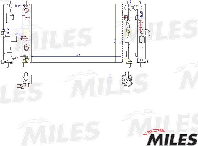 Miles ACRM070 - Радиатор, охлаждение двигателя autospares.lv