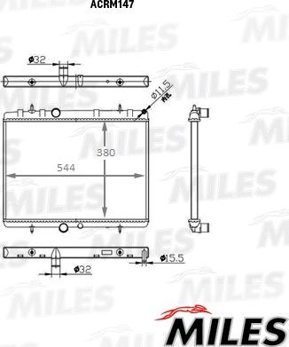 Miles ACRM147 - Радиатор, охлаждение двигателя autospares.lv