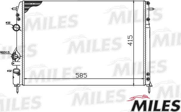 Miles ACRM110 - Радиатор, охлаждение двигателя autospares.lv