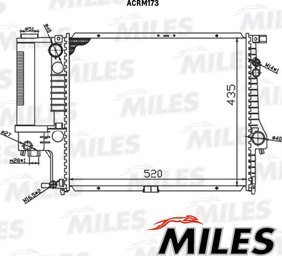 Miles ACRM173 - Радиатор, охлаждение двигателя autospares.lv