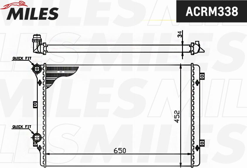 Miles ACRM338 - Радиатор, охлаждение двигателя autospares.lv