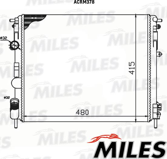 Miles ACRM378 - Радиатор, охлаждение двигателя autospares.lv