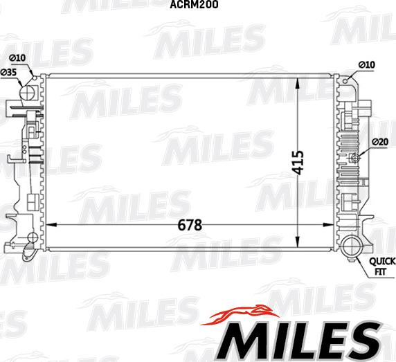 Miles ACRM200 - Радиатор, охлаждение двигателя autospares.lv