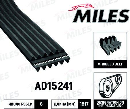 Miles AD15241 - Поликлиновой ремень autospares.lv